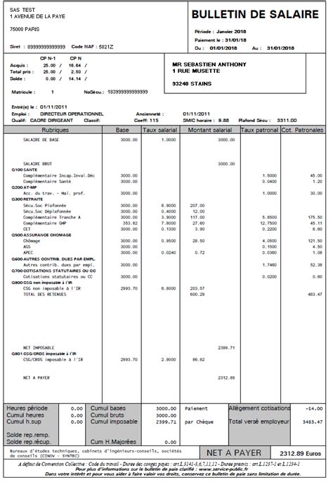 Comprendre Son Bulletin De Salaire Exemple De Fiche De Paie Porn Sex