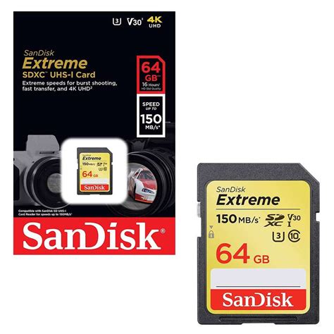 Cartão De Memória Sdxc Sandisk 64gb Extreme Hd Vídeo 45mbs