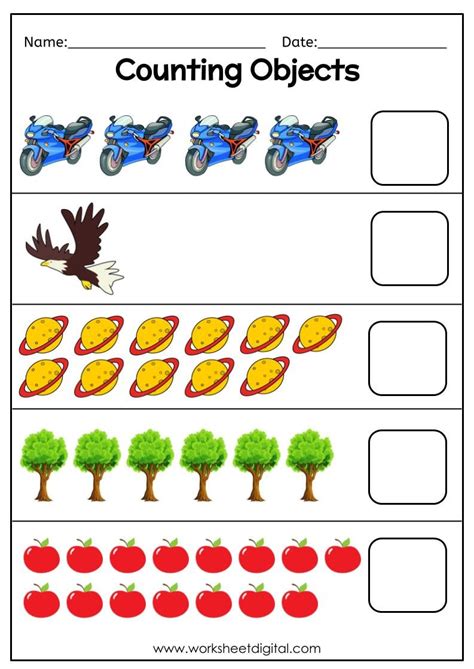 counting objects   worksheet homeschool kindergarten  pattern