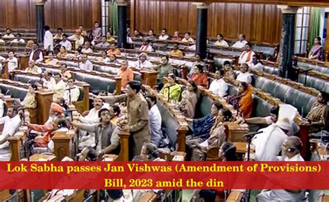 Lok Sabha Passes Jan Vishwas Amendment Of Provisions Bill 2023 Amid