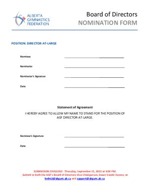 Fillable Online Taa Board Of Directors Nomination Form Fax Email Print