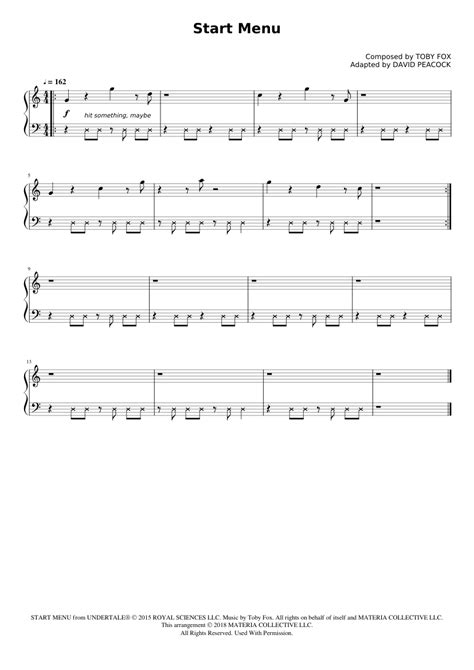 Start Menu Undertale Complete Piano Sheet Music Sheet Music For Piano Solo Easy