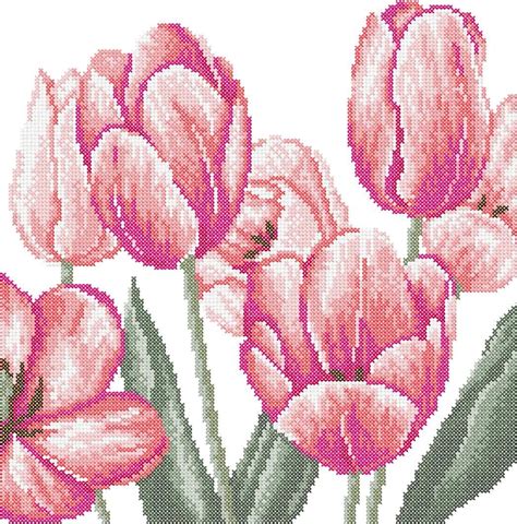 Tulips Cross Stitch Free Embroidery Design Cross Stitch Machine