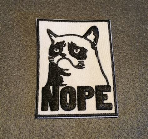 Nope Grumpy cat Embroidered | Etsy