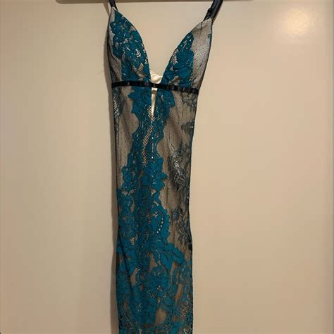 Teal Nude And Black Mini Dress Gem