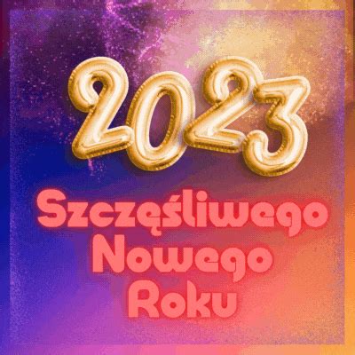 Błyszcząca kolorowa kartka szczęśliwego nowego 2023 roku Gify i