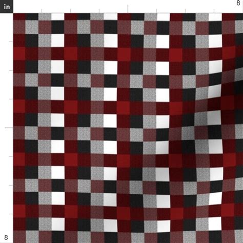 Buffalo Plaid Fabric Buffalo Plaid Burgundy Red By Portage Etsy