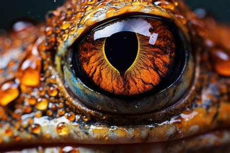 Premium Photo | Frog eye close up