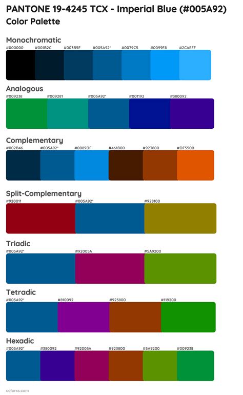 Pantone 19 4245 Tcx Imperial Blue Color Palettes