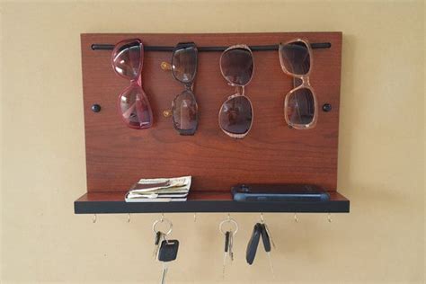 Sunglass Rack Organizer Key Holder and Shelf Custom Combo | Diy ...