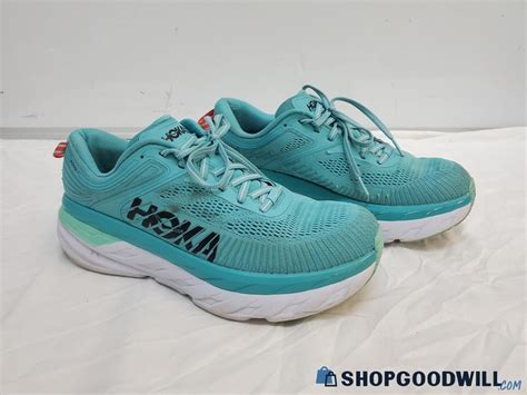 Hoka One One Turquoise Bondi 7 Mesh Athletic Shoes Ladies Size 85