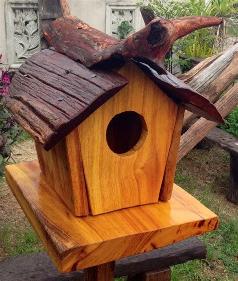 Rustic Wood Bird House | Homemade bird houses, Bird houses, Bird house