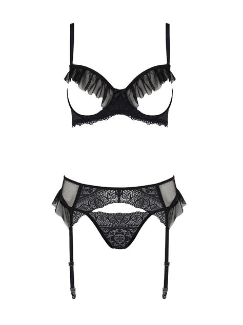 Passion Kerria Ouvert Dessous Set Schwarz Erotikshop Sineros