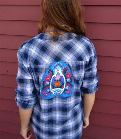 Plaid Blue And Silver Mexican Embroidered By Mountaingirlclothing