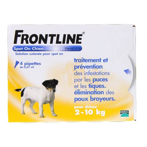 Frontline Spot On Chien 2 10Kg 4 Pipettes Protection Puces Tiques