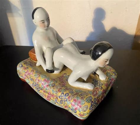 Antike Erotische Erotica Porzellan Figur China Qing Dynasty Erotik Rar