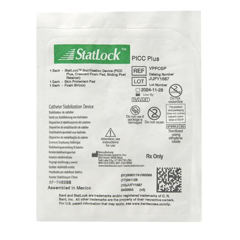 Stabilisateur De Cath Ter Marque Statlock Picc Plus Limpid Healthcare Ltd