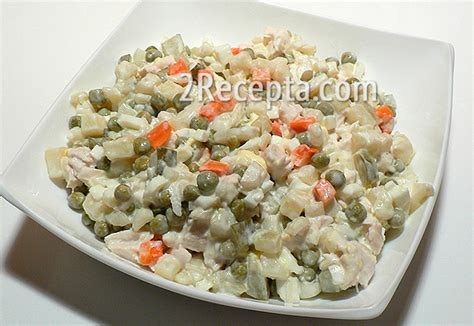 Салат «Оливье» с курицей - пошаговый рецепт с фото