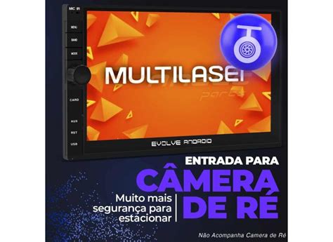 Central Multimídia Evolve Infinity Multilaser MP5 Moldura 2Din 7 Toro