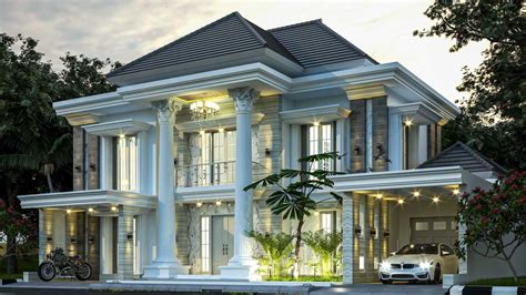 inspirasi desain rumah klasik modern mewah terbaru