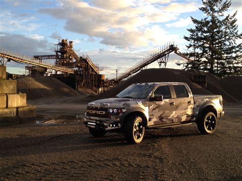 Ford Raptor SVT With A Full Vinyl Wrap In A Custom Urban Camo