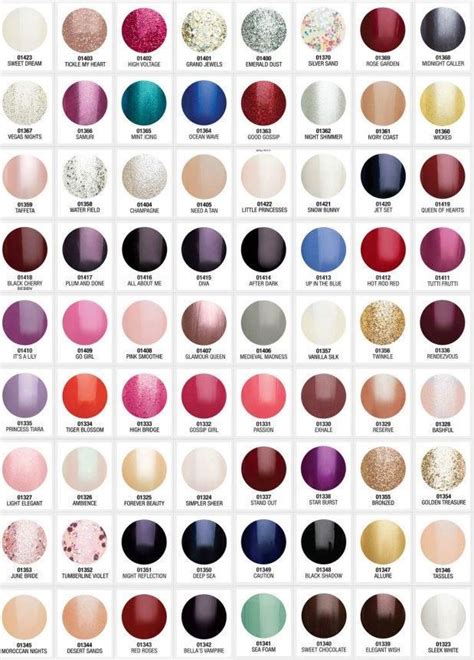 Twinnie Queen s Nail Care Polish Gelish 72 colors Chart Beauté des