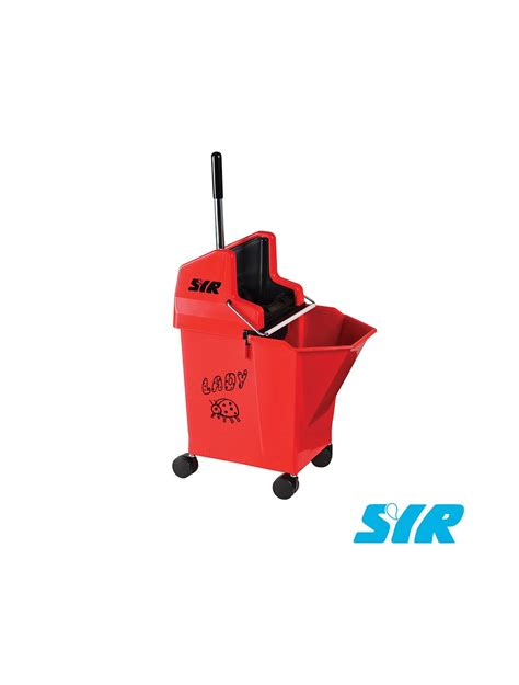 Syr Ladybug Litre Kentucky Mop Bucket Wringer W Castor Wheels Red