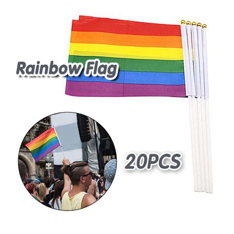 Pcs Lgbt Small Rainbow Flag Gay Pride Flag Gay Rainbow Handheld Waving Flag Lazada Ph