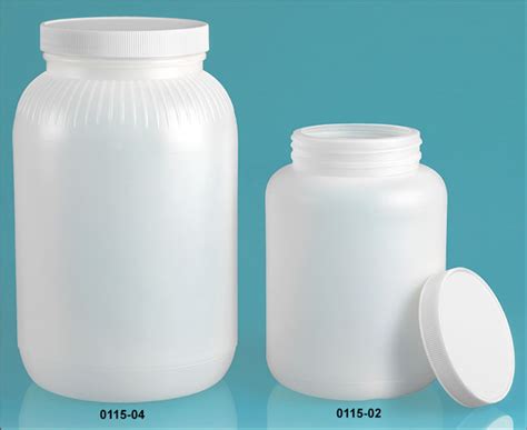 SKS Bottle Packaging Plastic Bottles Natural HDPE Wide Mouth Round