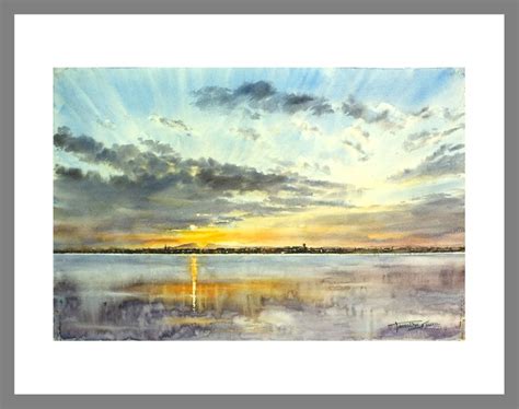 Atardecer Salinas De San Pedro Paisajes Dibujos Acuarela Pintura