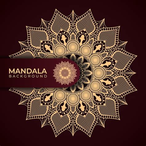 Fondo De Mandala De Lujo Con Color Dorado Vector Premium