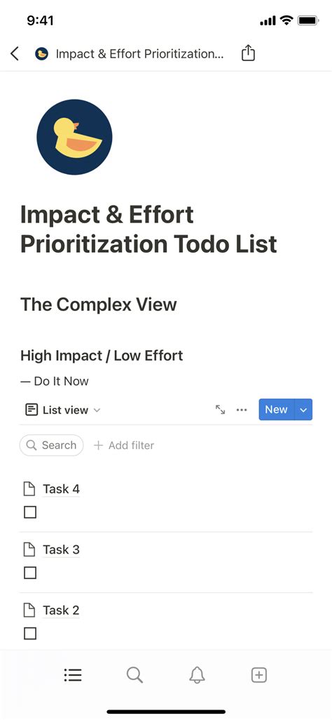 Notion Template Gallery – Prioritization to-do list