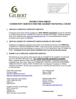 Fillable Online Gilbertaz Community Service For The Gilbertaz Fax