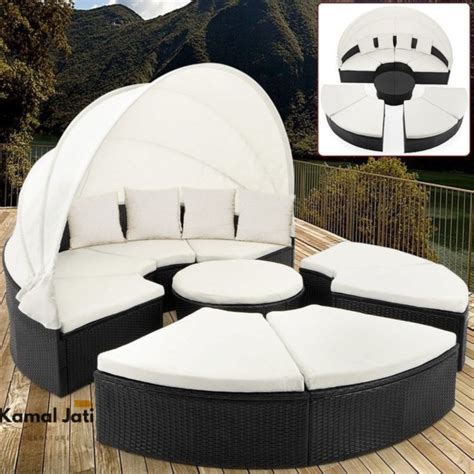 Jual Daybed Rotan Sintetis Outdoor Kursi Hotel Daybed Kolam Renang