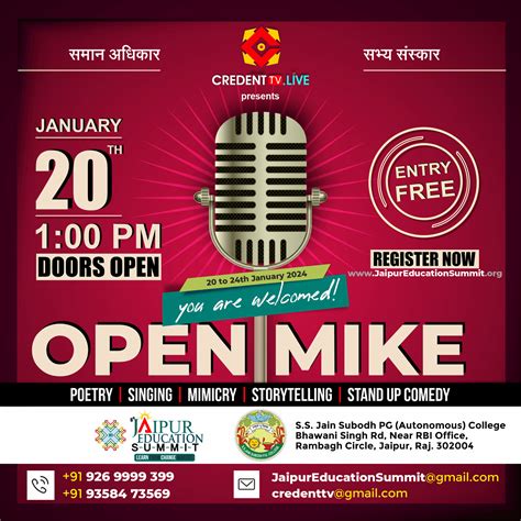 Open Mic Registration - Education Events in India | Events in Jaipur