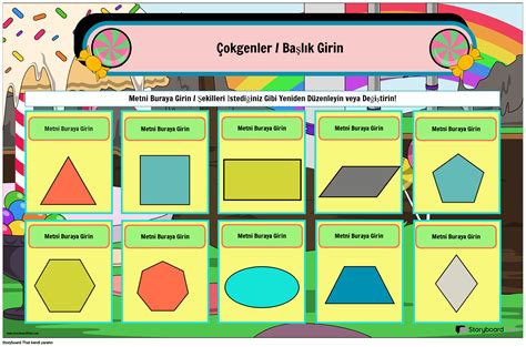 Şeker Temalı Şekiller Posteri Storyboard by tr examples