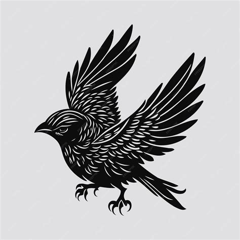 Premium Vector | Cute bird flapping wings illustrative silhouette