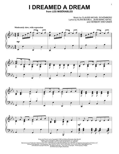 I Dreamed A Dream Sheet Music By Glee Cast Piano 89257