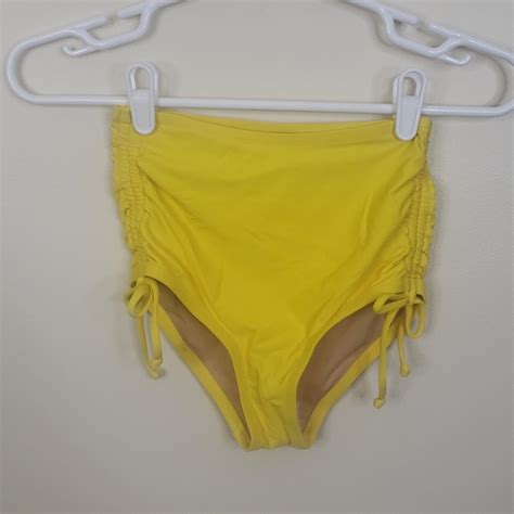 J Crew Swim Jcrew Highwaisted Yellow Bikini Bottoms Poshmark