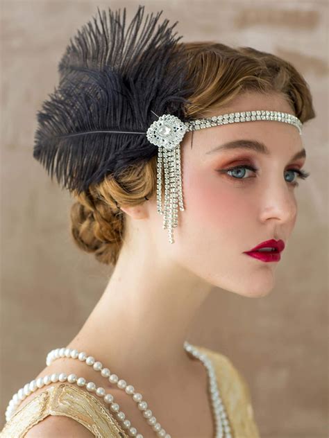 S Flapper Headband Gatsby Headpiece Wigs