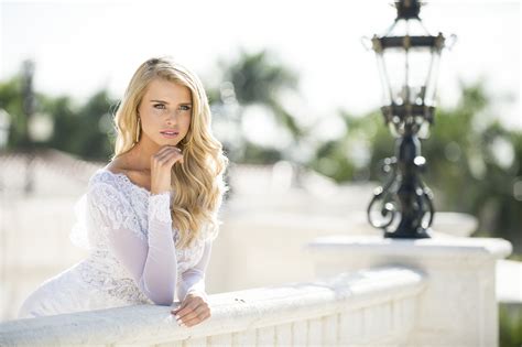 Model Tegan Martin Miss Universe 2015 White Dress Blonde Beauty