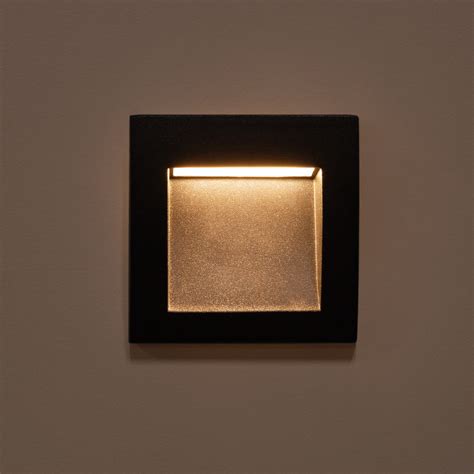 Balise Led Ext Rieure W Encastrable Au Mur Carr E Leif Noire Ledkia