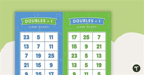 Doubles Plus 1 Game Boards Teach Starter