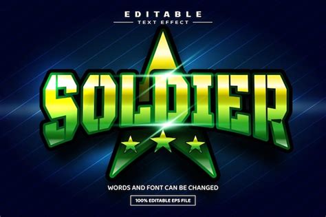 Mod Le D Effet De Texte Modifiable D Soldat Vecteur Premium