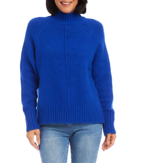 Karen Kane Solid Knit Ribbed Cuff Turtleneck Long Sleeve Sweater