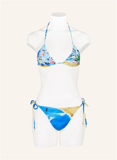 POLO RALPH LAUREN Triangel Bikini Top RIVIERA SCENIC in blau grün gelb