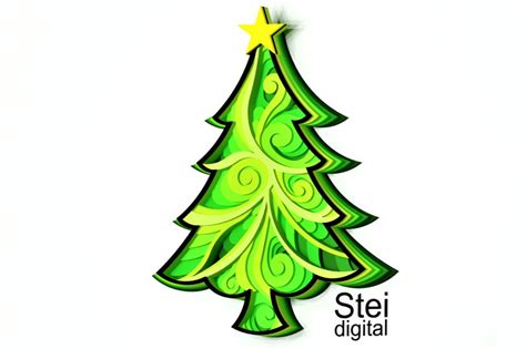 3d Layered Christmas Tree Svg Dxf Cutting Files By SteiDigital