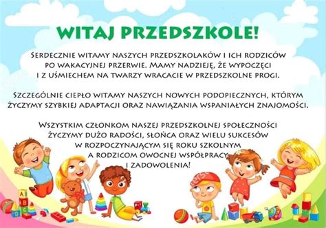 Życzenia na rozpoczęcie nowego roku szkolnego dla przedszkolaków