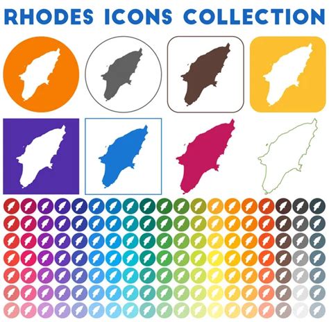 Patmos Icons Collection Bright Colourful Trendy Map Icons Modern Patmos