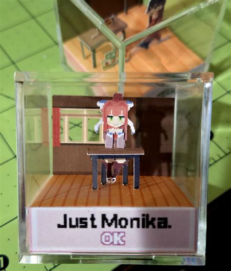 doki doki literature club mini  diorama cube  ddlcmonikaclass